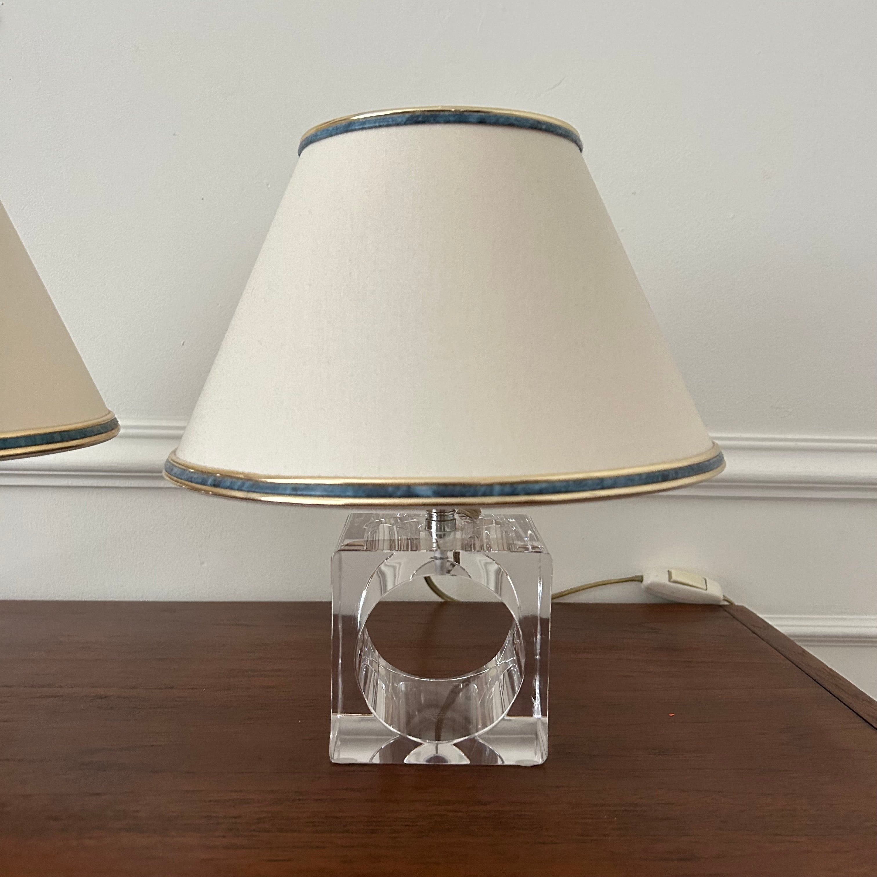 Paire de lampes en cristal de Sèvres