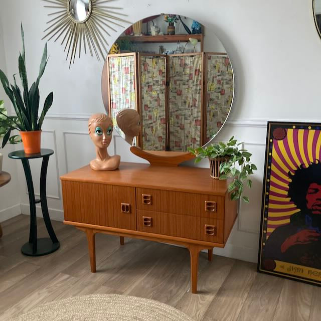 Coiffeuse en teck scandinave, années 60