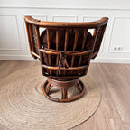 Fauteuil pivotant en rotin vintage 5