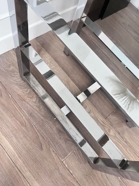 Bureau chrome et verre