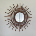 Miroir soleil en rotin 8