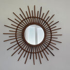 Miroir soleil en rotin 7