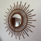 Miroir soleil en rotin 3