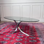 Table basse Chrome et verre 