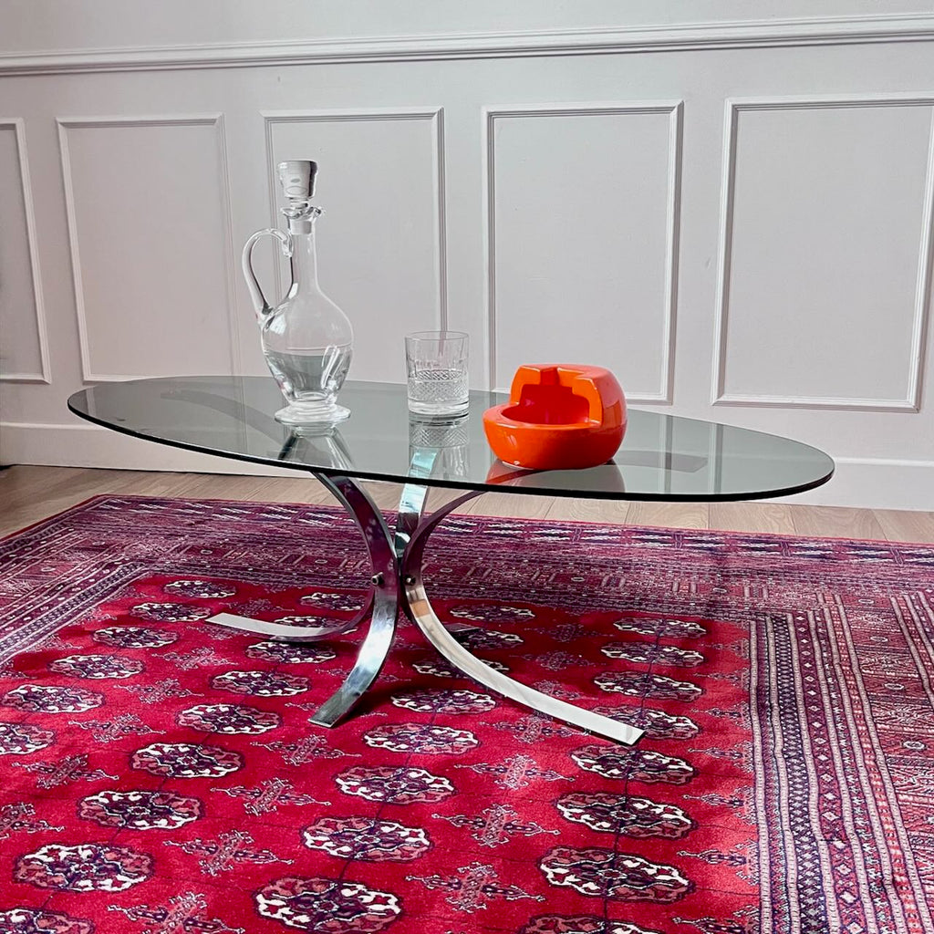 Table basse Chrome et verre  2