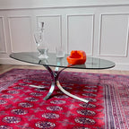 Table basse Chrome et verre  2