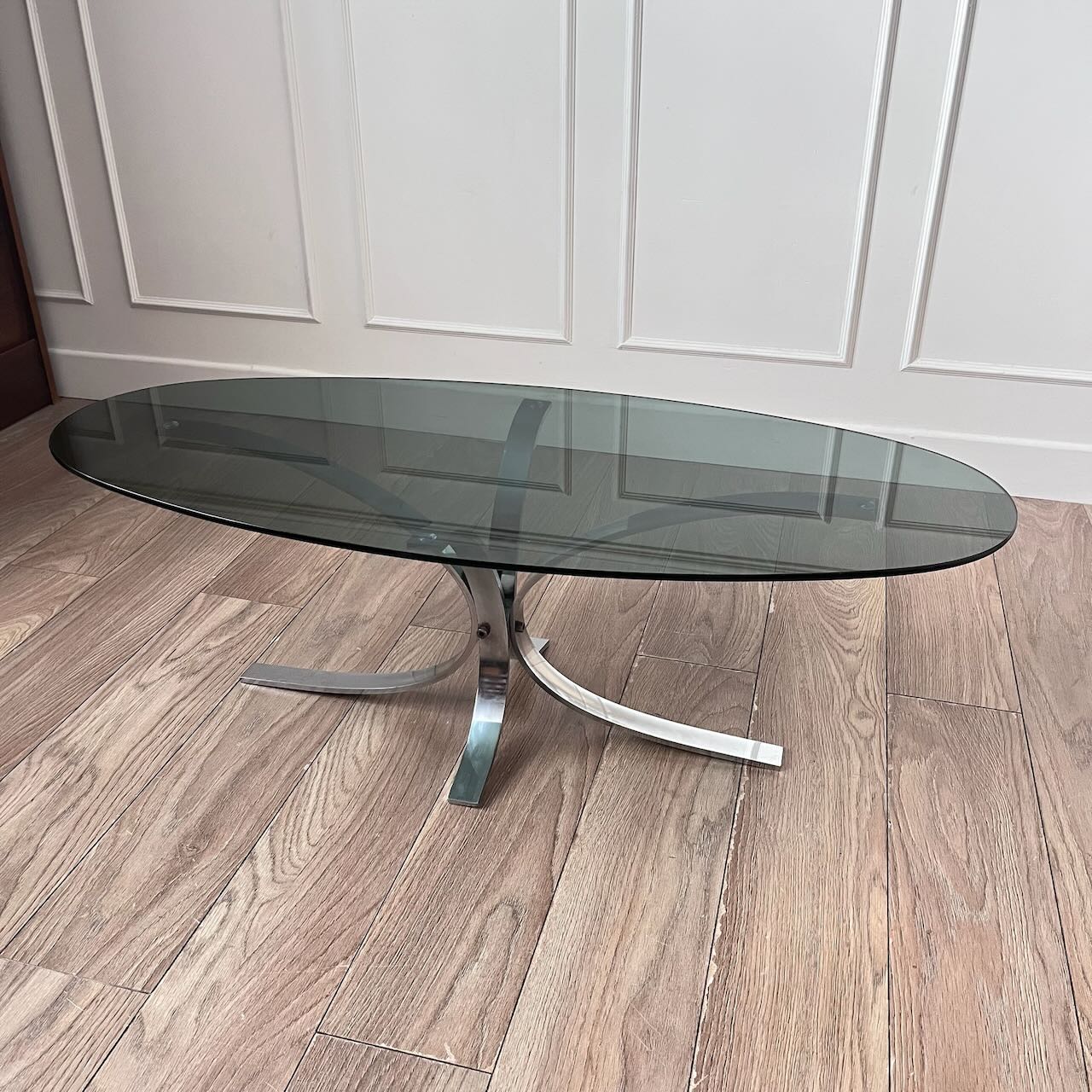 Table basse Chrome et verre  4