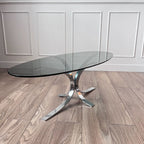 Table basse Chrome et verre  5