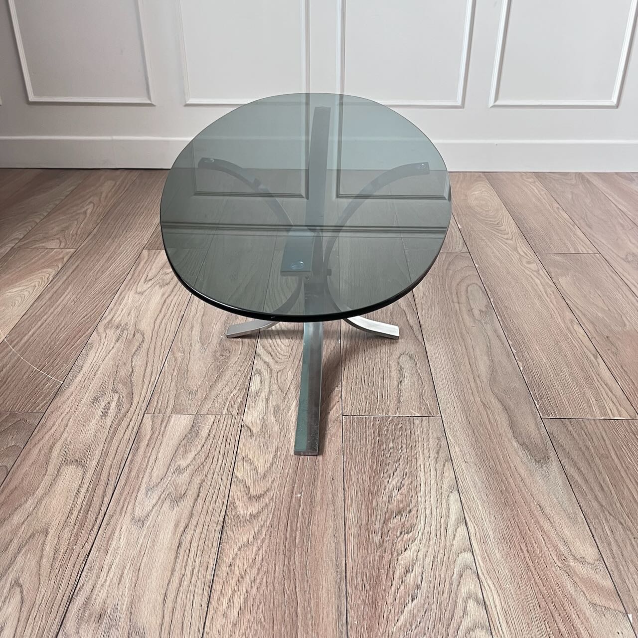 Table basse Chrome et verre  8