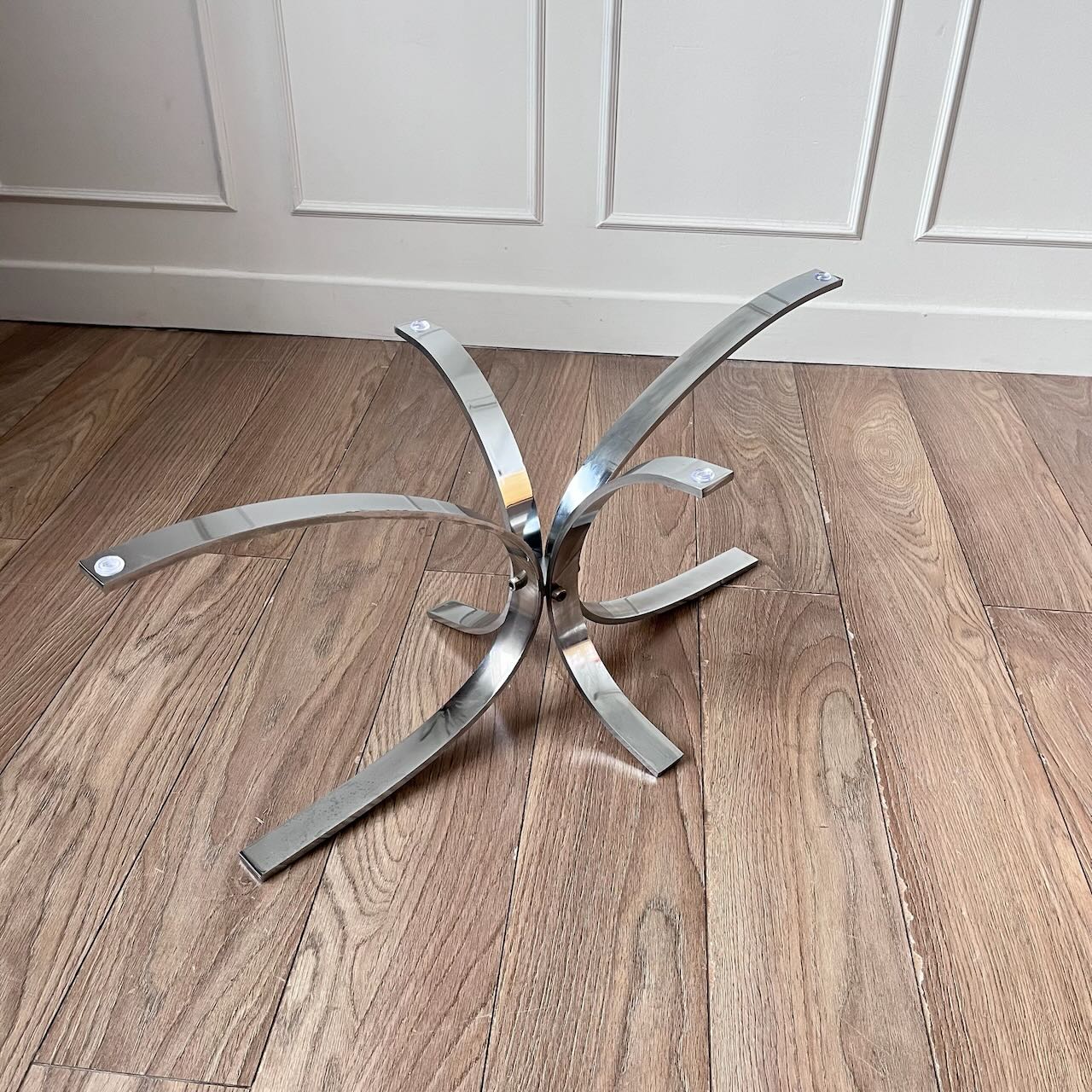 Table basse Chrome et verre  10