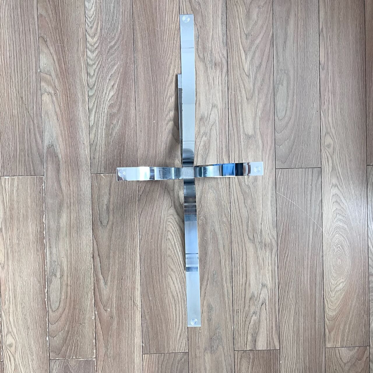 Table basse Chrome et verre  11