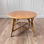 Table basse rotin spirale