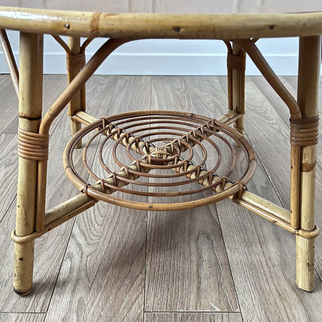 Table basse rotin spirale 2