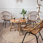 Fauteuil rotin et métal 2