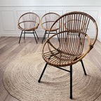 Fauteuil rotin et métal