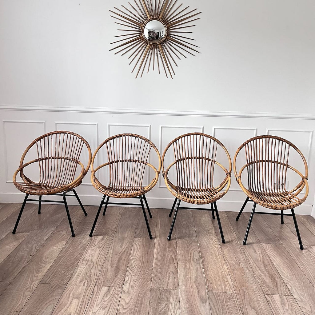 Fauteuil rotin et métal 3