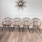 Fauteuil rotin et métal 3