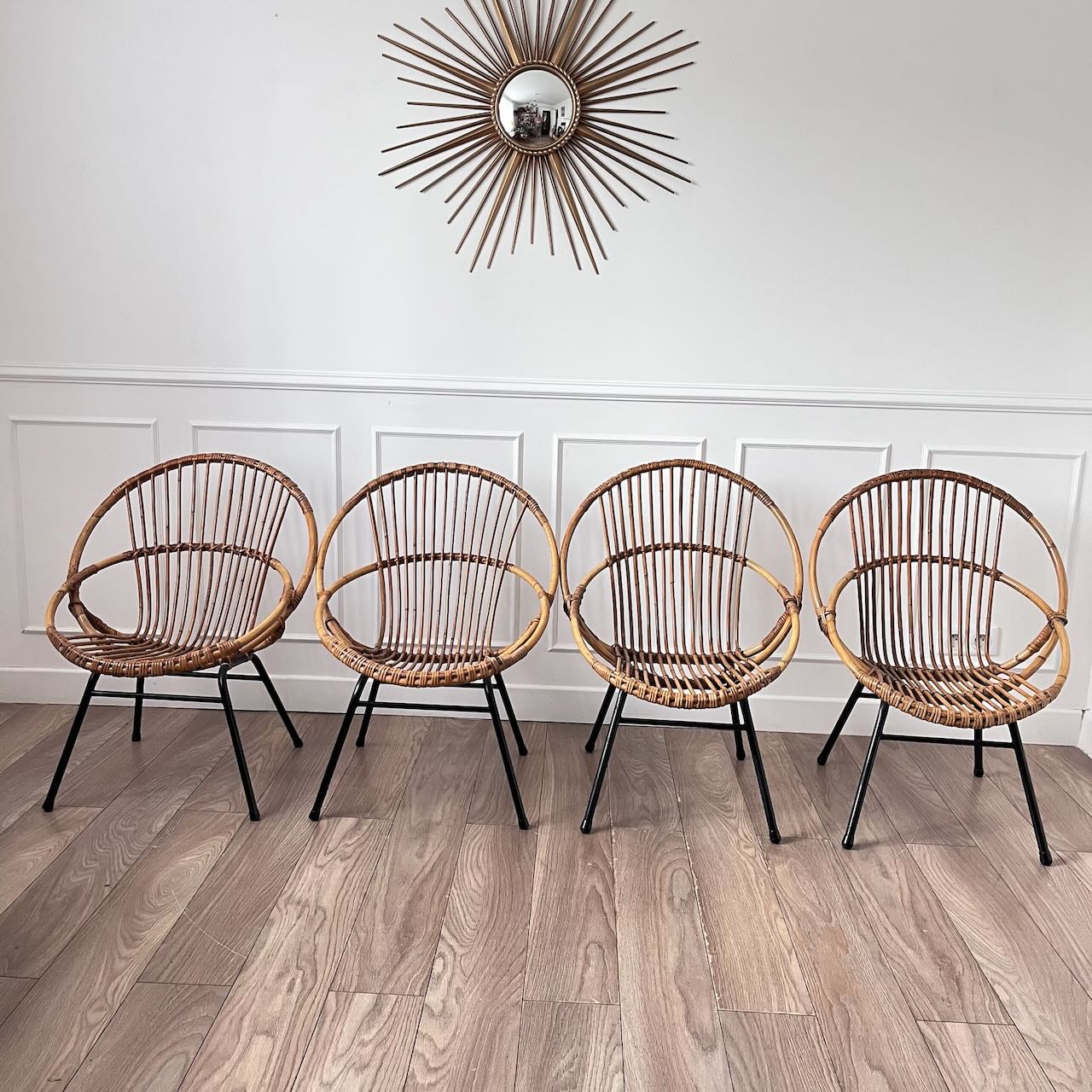 Fauteuil rotin et métal 3