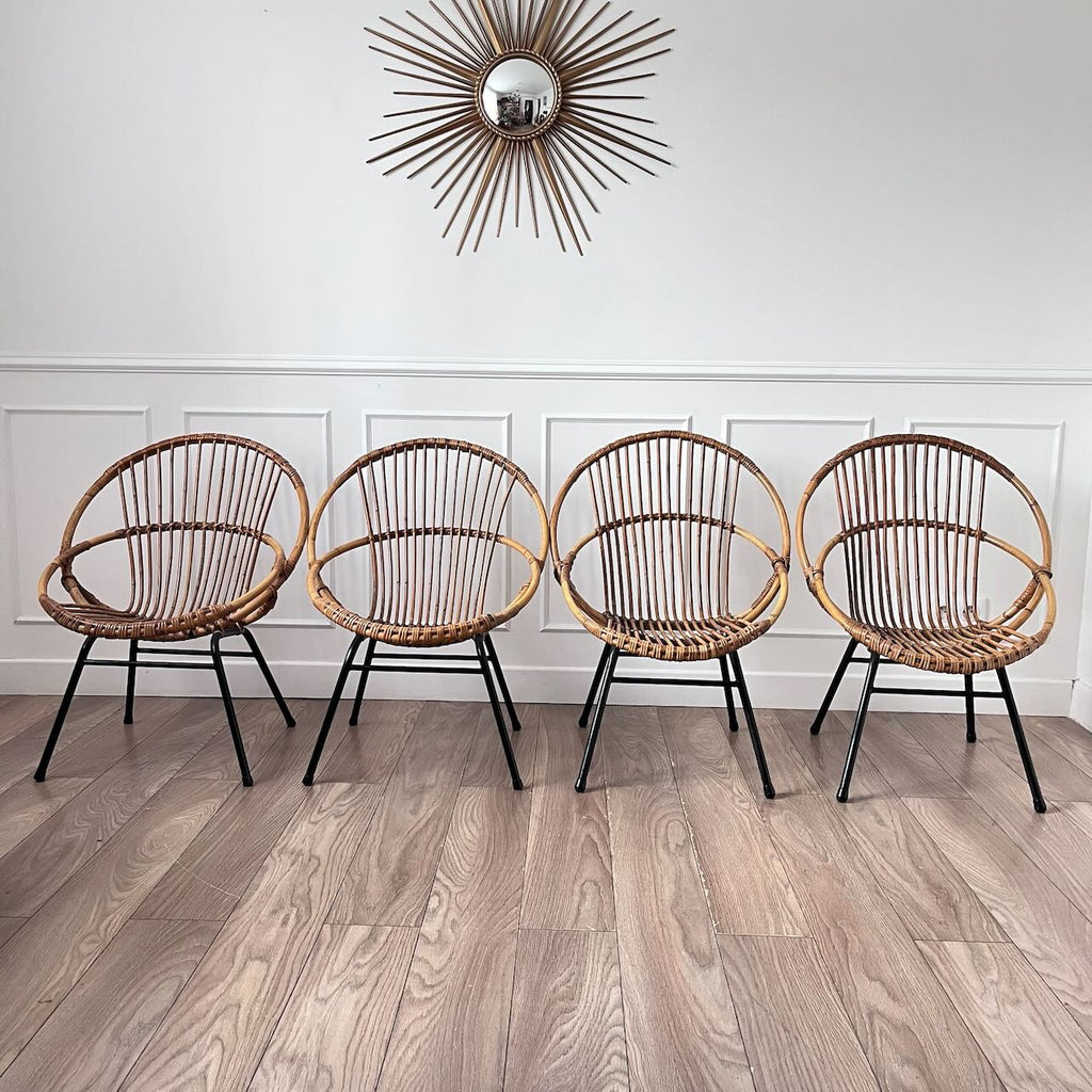 Fauteuil rotin et métal 4