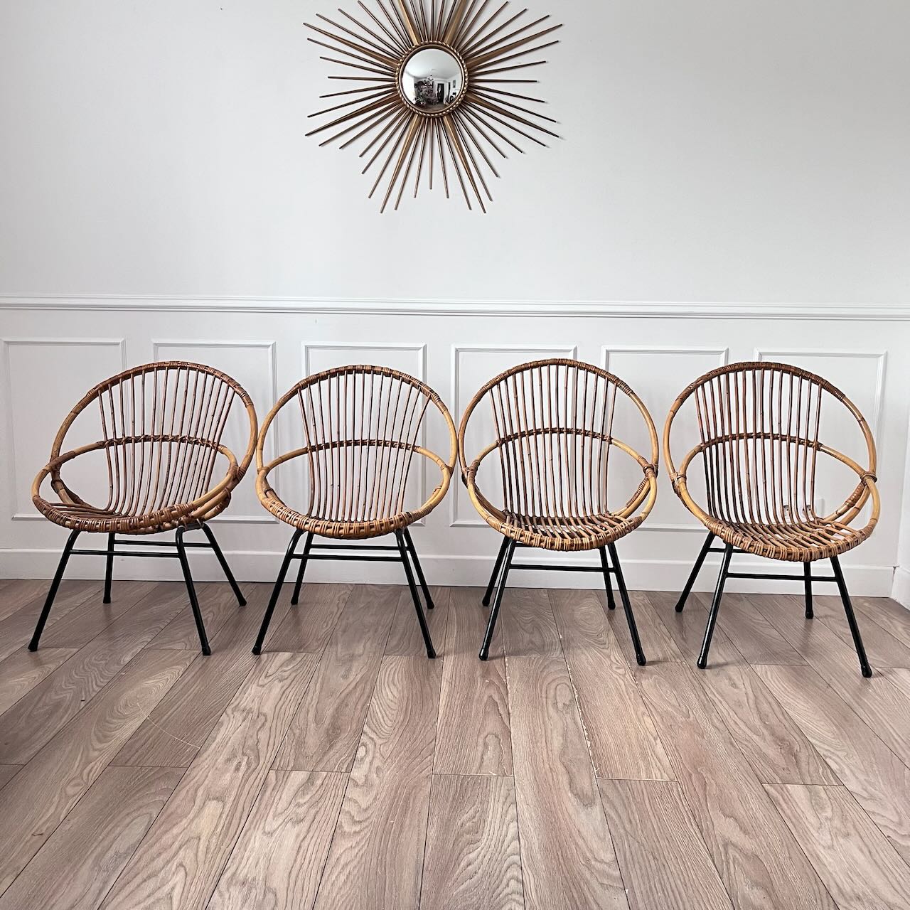 Fauteuil rotin et métal 4