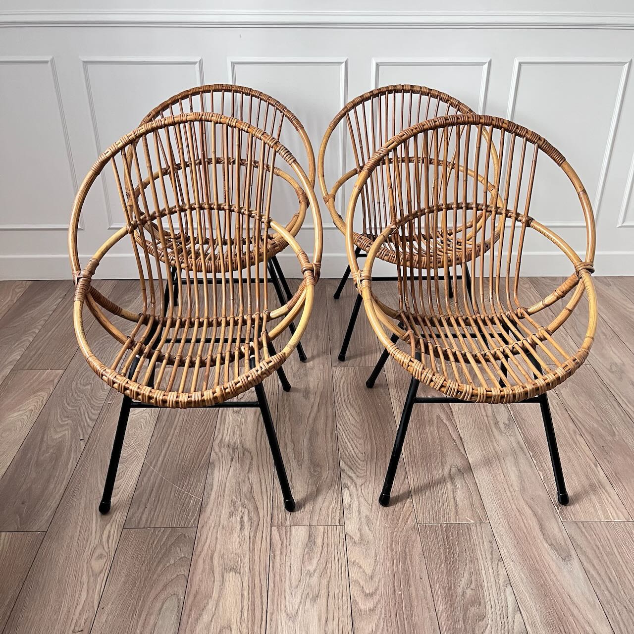 Fauteuil rotin et métal 5