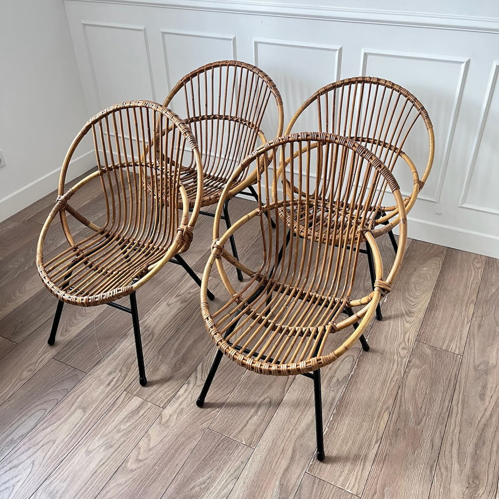 Fauteuil rotin et métal 6