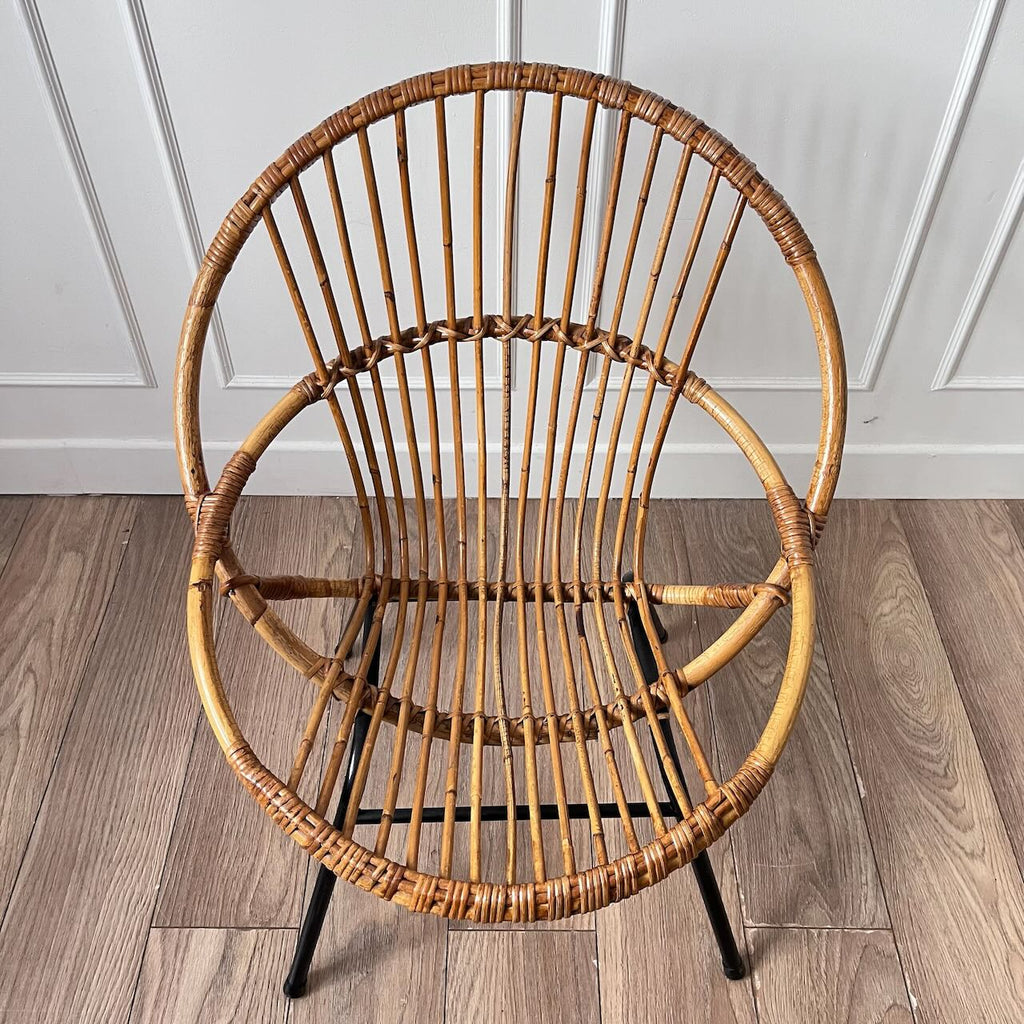 Fauteuil rotin et métal 9
