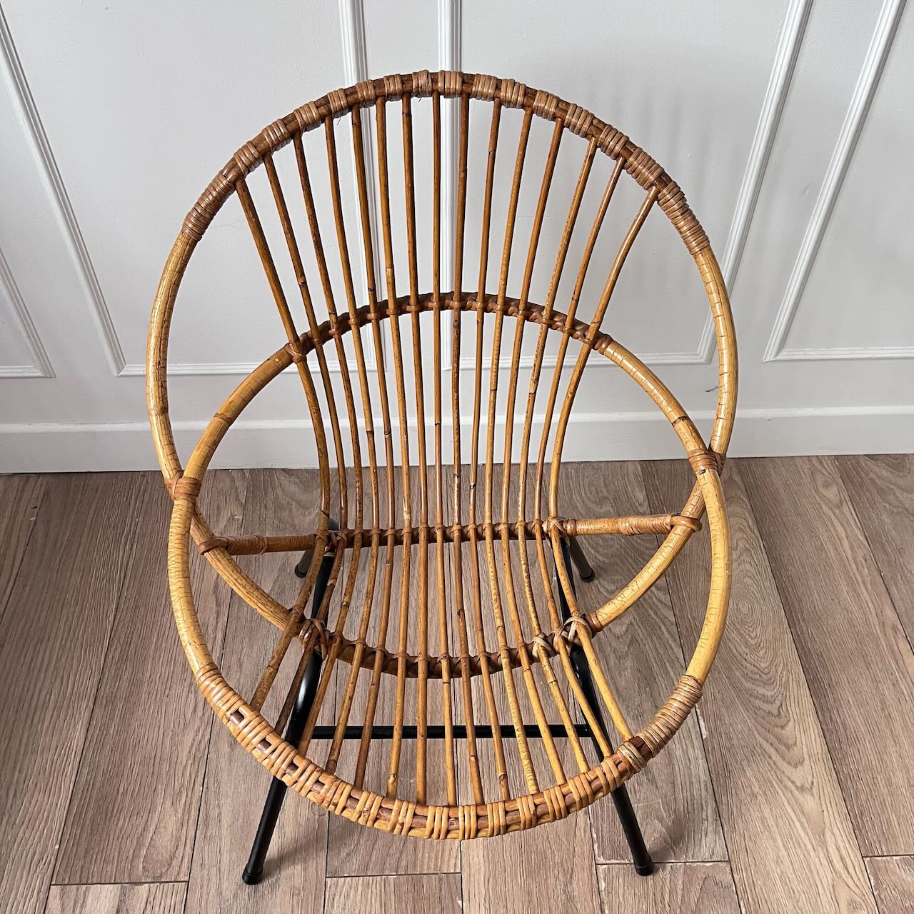 Fauteuil rotin et métal 10
