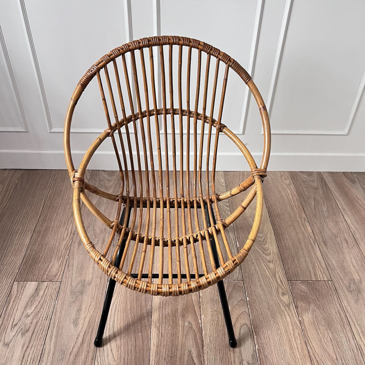 Fauteuil rotin et métal 11