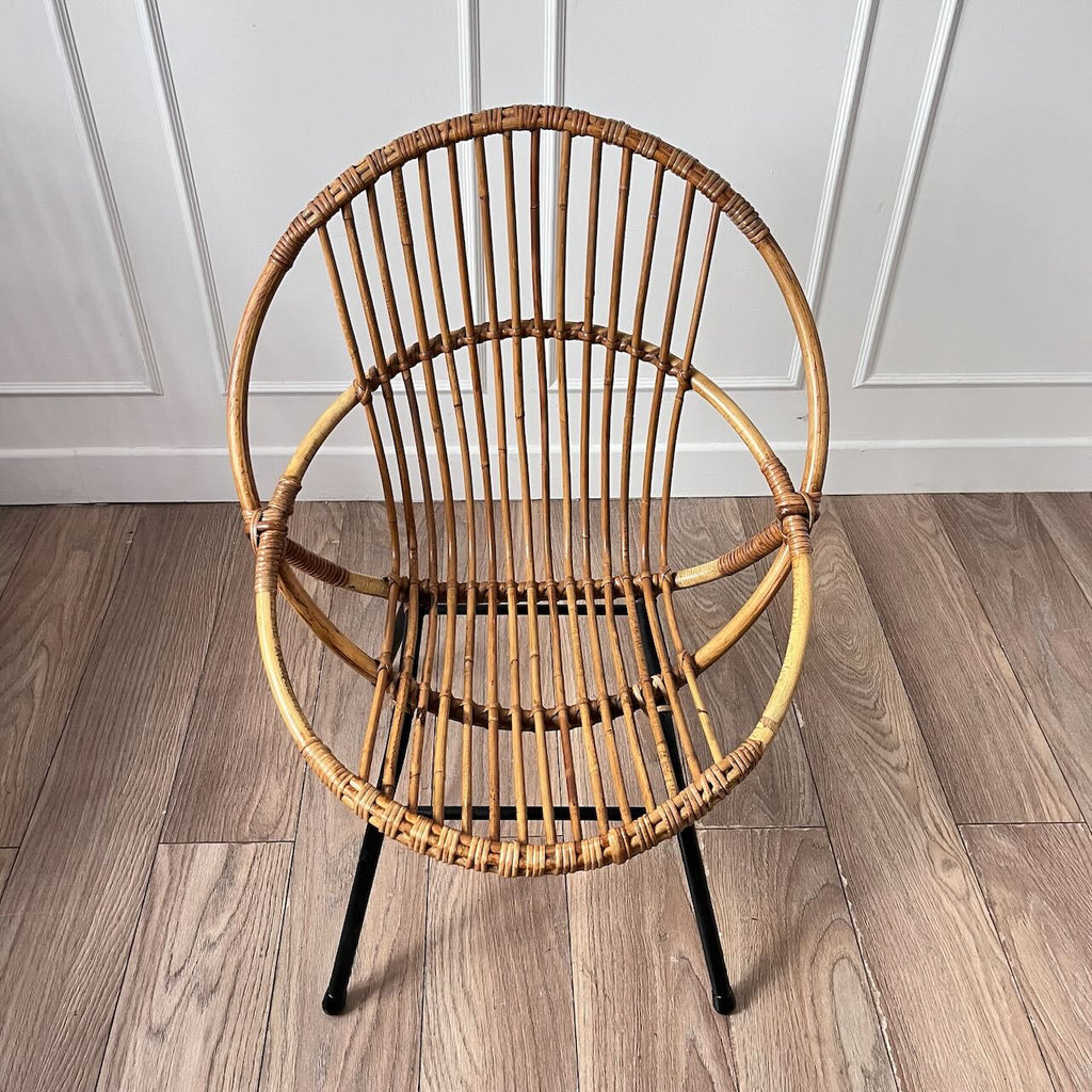 Fauteuil rotin et métal 12