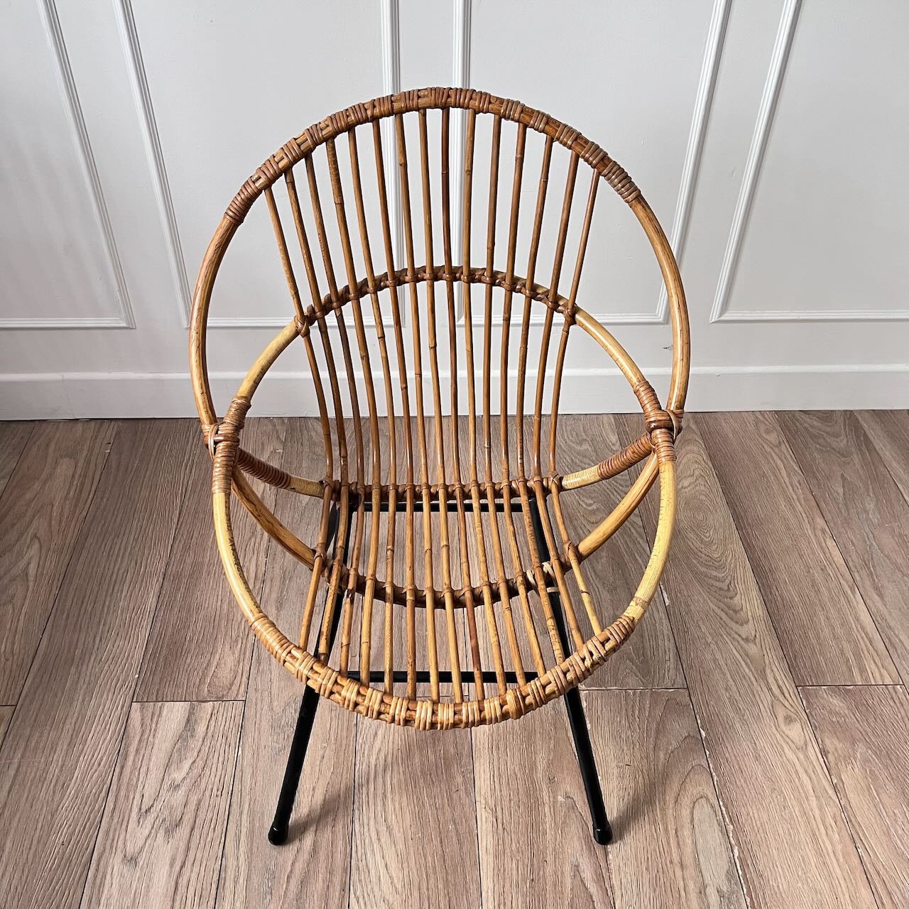 Fauteuil rotin et métal 12