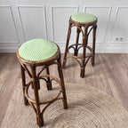 Tabourets de bar rotin Vichy 2