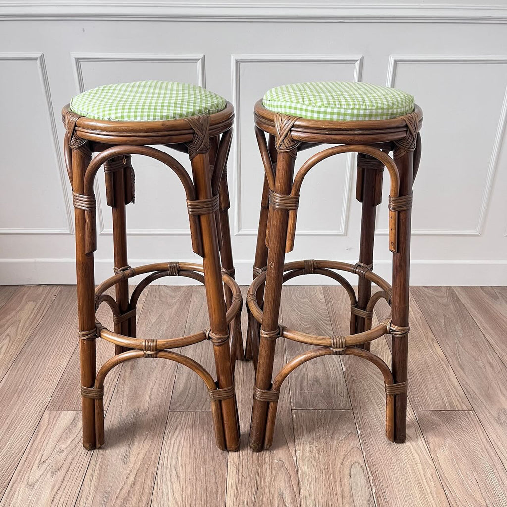 Tabourets de bar rotin Vichy 3