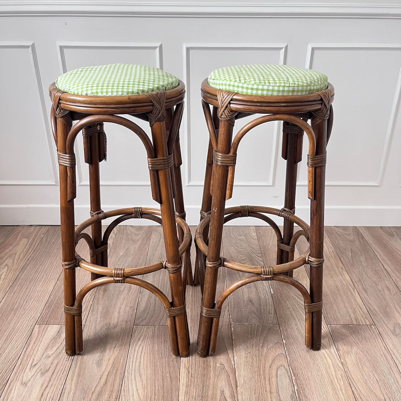 Tabourets de bar rotin Vichy 3