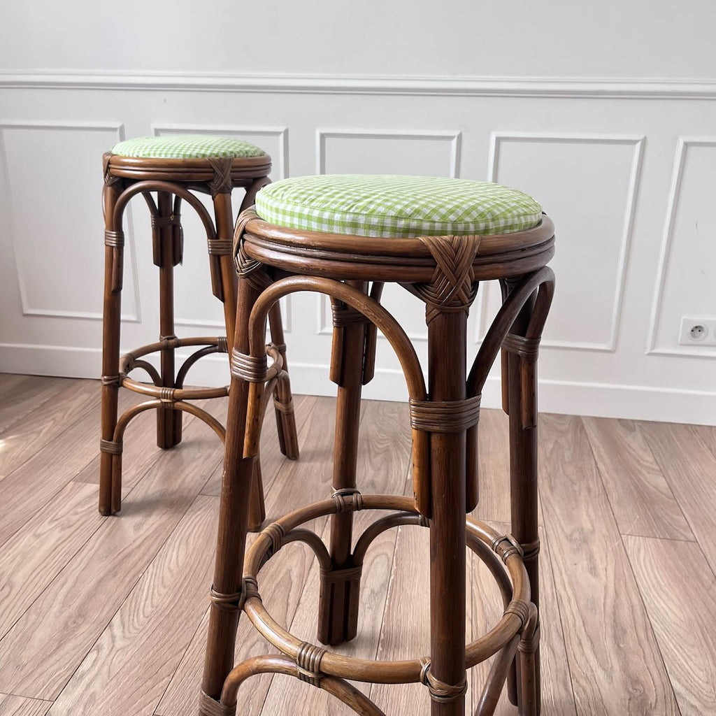 Tabourets de bar rotin Vichy 6