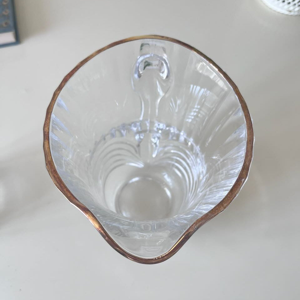 Cruche en cristal au bord doré 5