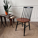 Lot de 6 chaises à barreaux bois et noires