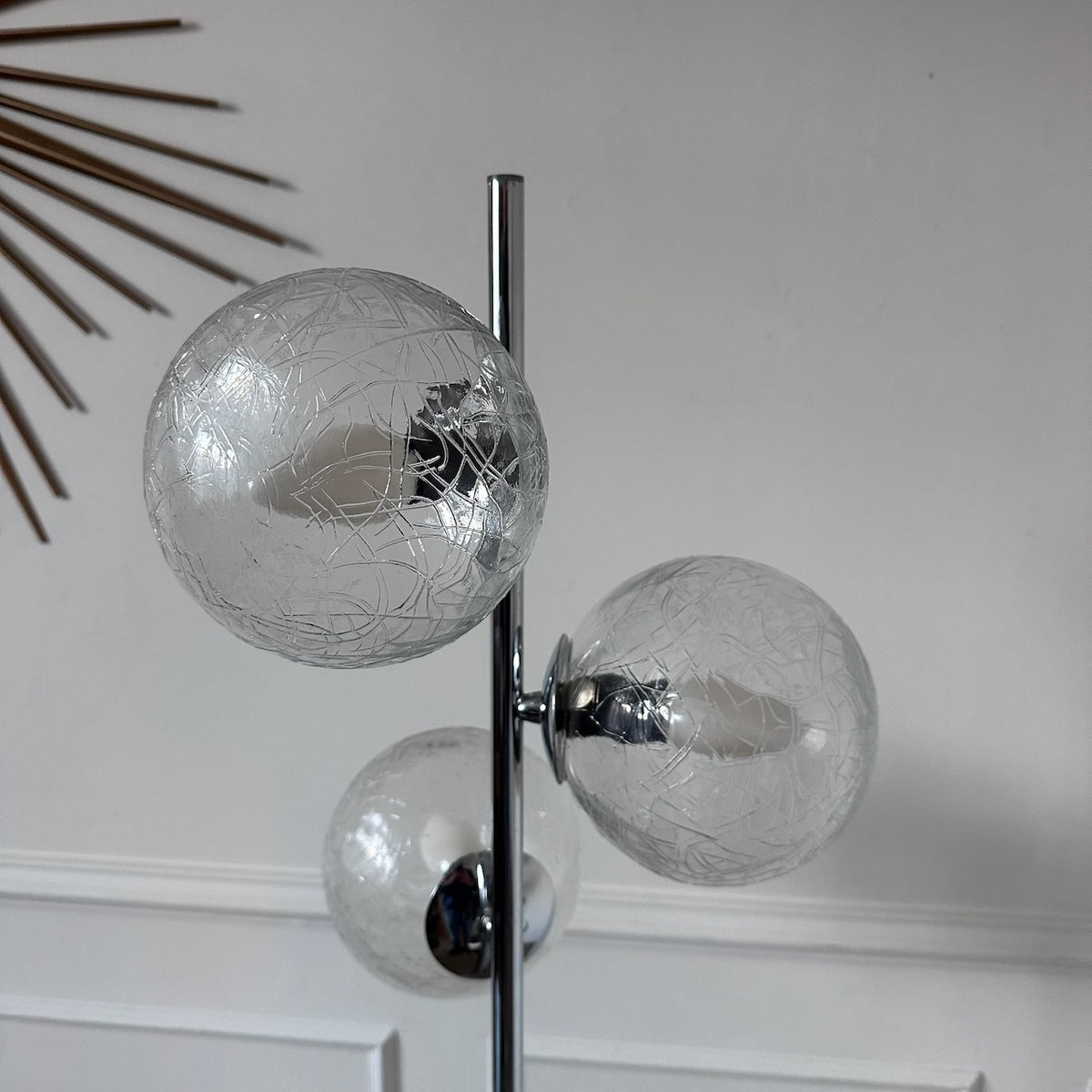 Lampadaire chrome et verre 4
