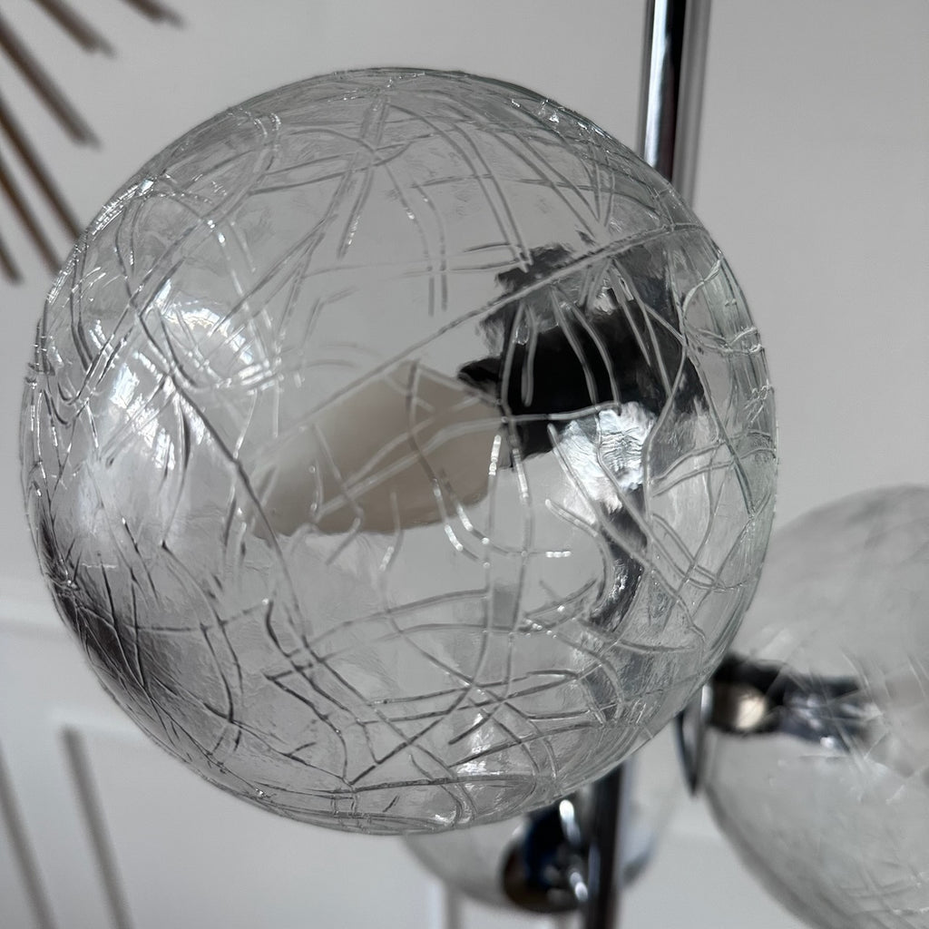 Lampadaire chrome et verre 5