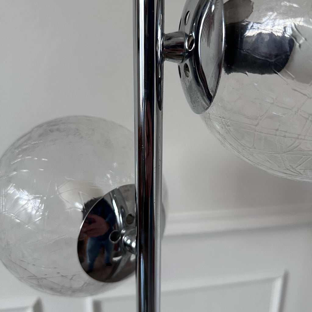 Lampadaire chrome et verre 8