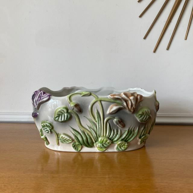 Jardinière en barbotine vintage 5