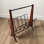 Porte-revues en teck et métal