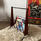 Porte-revues en teck et métal