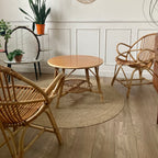 Fauteuil "coquille" en rotin