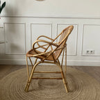 Fauteuil "coquille" en rotin