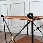 Table basse en osier tressé années 90