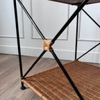 Table basse en osier tressé années 90