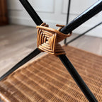 Table basse en osier tressé années 90