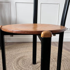 Chaises vintage en métal noir et bois