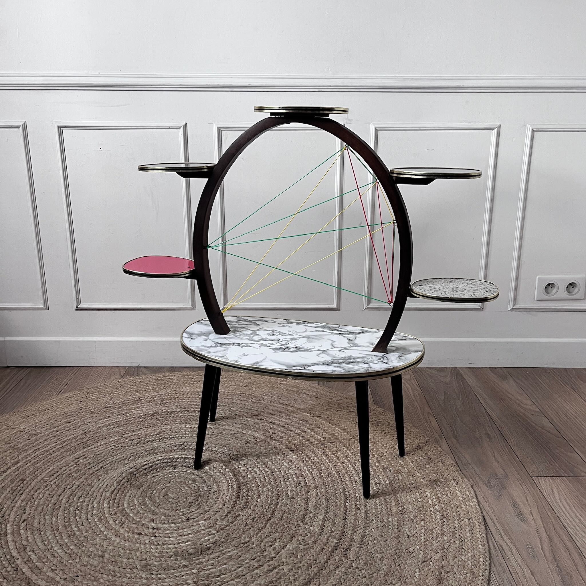 Porte-plantes en Formica années 60